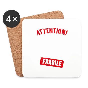 Achtung Ich bin jetzt 70 Fragile 70. Geburtstag - Untersetzer (4er-Set) - Weiß - Vorne