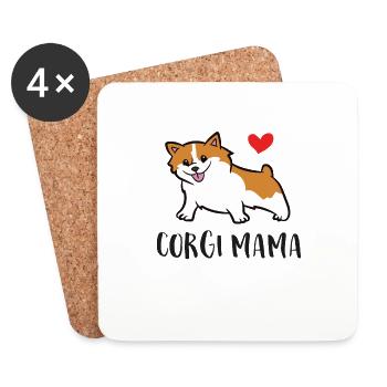 Corgi Mama Cute Welsh Corgi - Coasters (set of 4) - white - Front