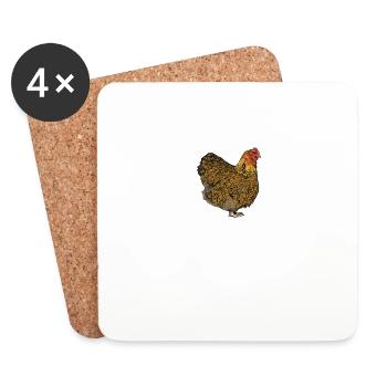 Orpington Chicken I Chicken Egg Rooster Motif for - Coasters (set of 4) - white - Front
