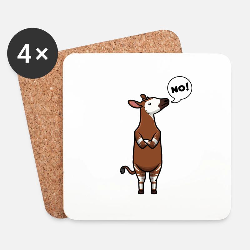 Okapia Johnstoni Waldgiraffe Okapi - Untersetzer (4er-Set) - Weiß