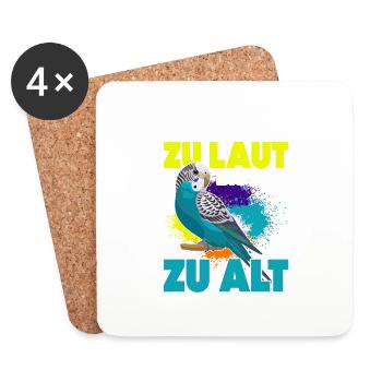 Wellensittich Vogel Besitzer - Untersetzer (4er-Set) - Weiß - Vorne