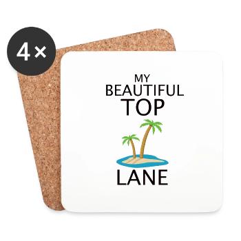 League Legend Top lane fun design - Coasters (set of 4) - white - Front