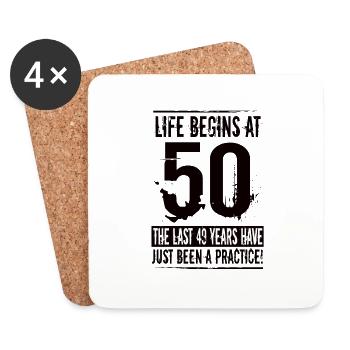 50e anniversaire - Dessous de verre (lot de 4) - blanc - Devant
