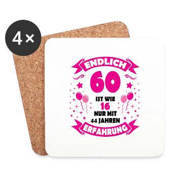 60. Geburtstag Mann 60.Ehrentag 60. Jubiläum Fun - Untersetzer (4er-Set) - Weiß - Vorne