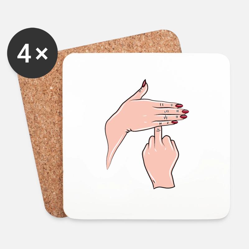 Sarkasmus Ironie freche Diva Zyniker Mittelfinger - Untersetzer (4er-Set) - Weiß