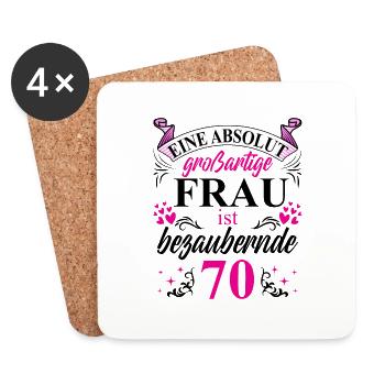 70. Geburtstag 70 Jubiläum 70 Ehrentag 70 Jahre - Untersetzer (4er-Set) - Weiß - Vorne