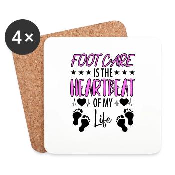 Foot Care Pedicure Podiatrist Nail Salon Gift - Coasters (set of 4) - white - Front