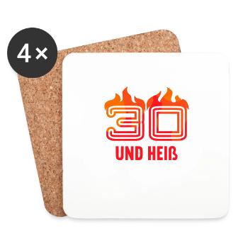 30 Jahre und heiß 30. Geburtstag - Untersetzer (4er-Set) - Weiß - Vorne