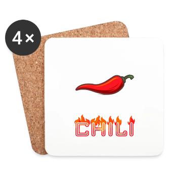 50 Jahre scharf wie Chili 50. Geburtstag - Untersetzer (4er-Set) - Weiß - Vorne