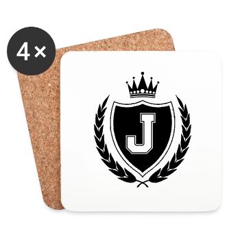 coat of arms J Crown - Coasters (set of 4) - white - Front