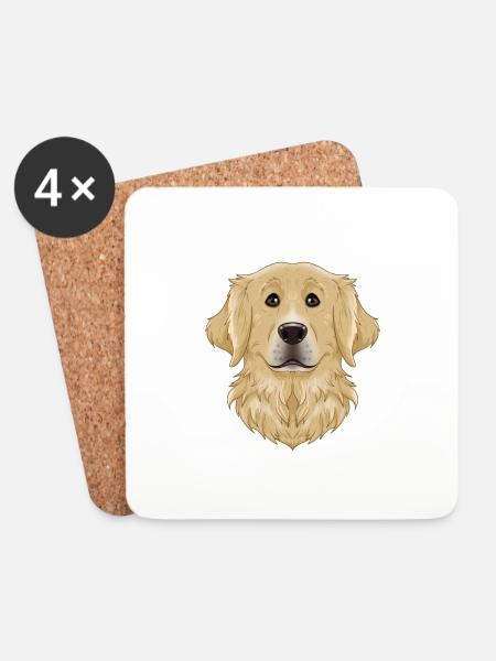 Golden Retriever Lover I Dog Lover I Golden - Coasters (set of 4) - white