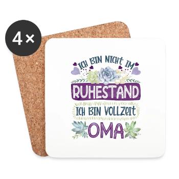 Rente Ruhestand Vollzeit Oma Großmutter - Untersetzer (4er-Set) - Weiß - Vorne