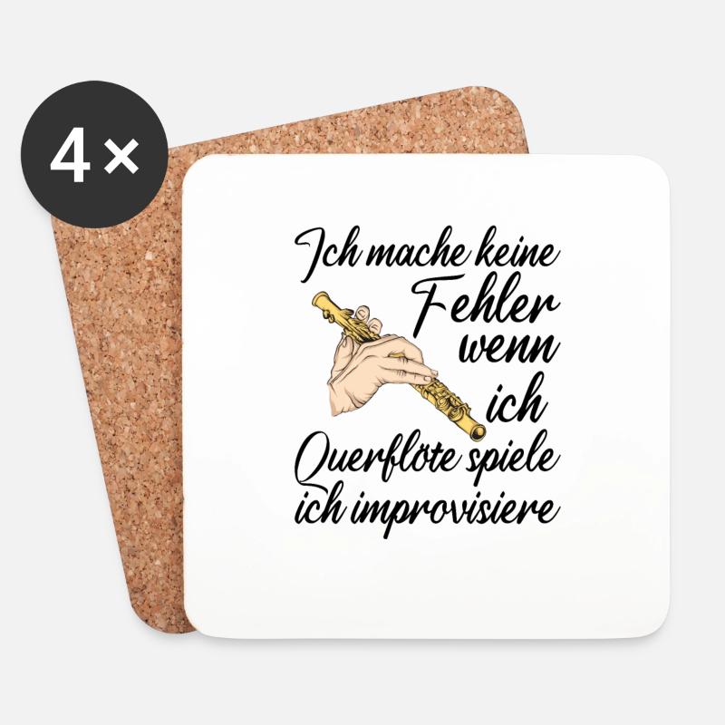 Querflöte - Untersetzer (4er-Set) - Weiß
