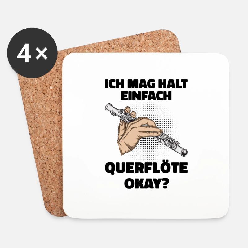 Querflöte - Untersetzer (4er-Set) - Weiß