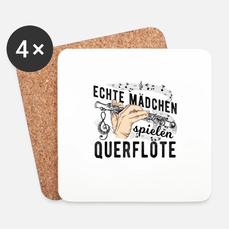Querflöte - Untersetzer (4er-Set) - Weiß