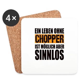 Ein Leben Ohne Chopper Ist möglich aber Sinnlos - Untersetzer (4er-Set) - Weiß - Vorne
