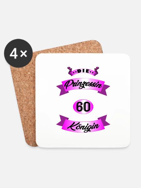 60 Geburtstag Frauen Geschenk 60 Jahre Geburtstag - Untersetzer (4er-Set) - Weiß