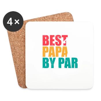 Golf Lover Papa I Dad Father I Best Papa By Par - Untersetzer (4er-Set) - Weiß - Vorne