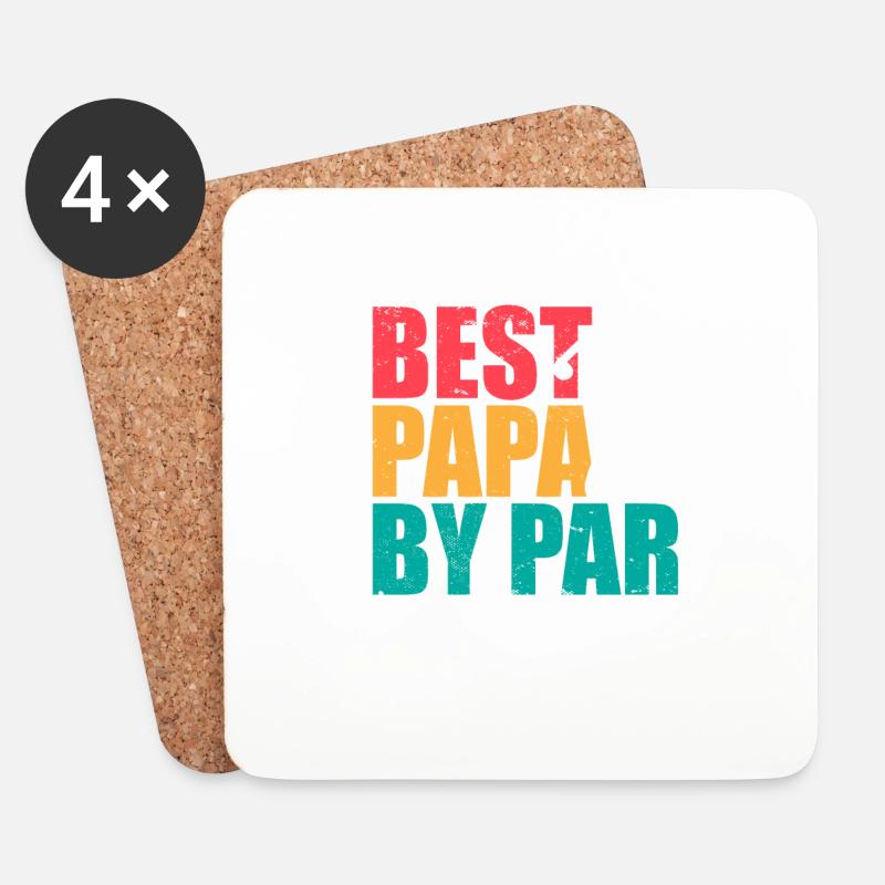 Golf Lover Papa I Dad Father I Best Papa By Par - Untersetzer (4er-Set) - Weiß