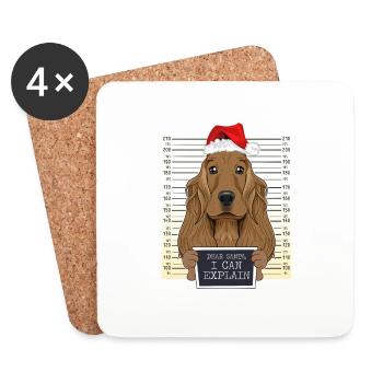 Dear Santa I Can Explain Cocker Spaniel Christmas - Untersetzer (4er-Set) - Weiß - Vorne