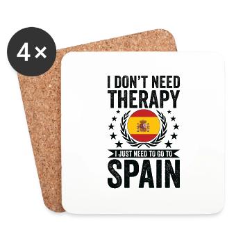 Ich Brauche Keine Therapie, Einfach Nur Spanien - Untersetzer (4er-Set) - Weiß - Vorne