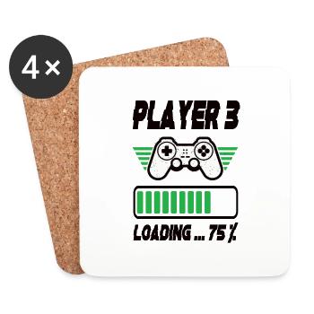 Player 3 Loading - Untersetzer (4er-Set) - Weiß - Vorne