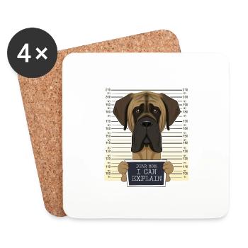 Chère maman, je peux expliquer que je Mastiff maman I Mastiff - Dessous de verre (lot de 4) - blanc - Devant
