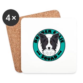 Border Collie Squad I Amoureux des chiens I Border Collie - Dessous de verre (lot de 4) - blanc - Devant