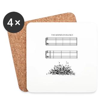 Sound Of Silence sheet music without sheet music - Coasters (set of 4) - white - Front