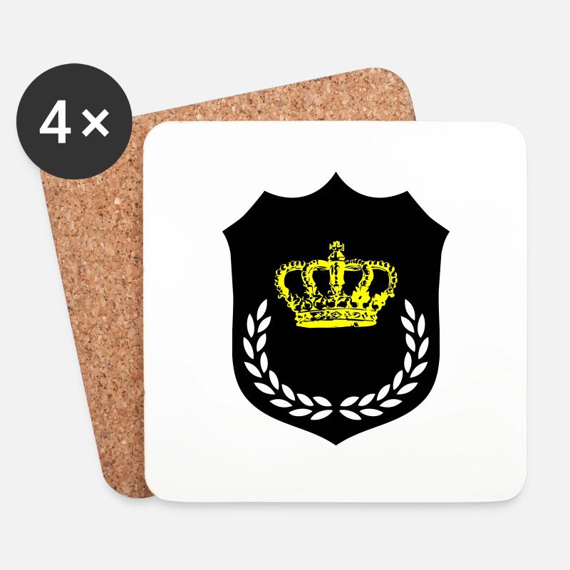 wappen krone 02 - Untersetzer (4er-Set) - Weiß