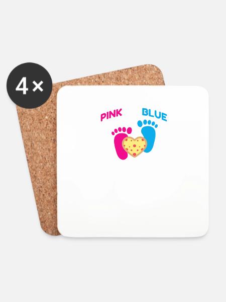 Gender Reveal Party Lustige Rosa Oder Blaue - Untersetzer (4er-Set) - Weiß