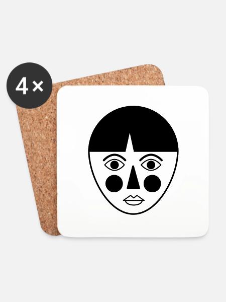 face - Untersetzer (4er-Set) - Weiß
