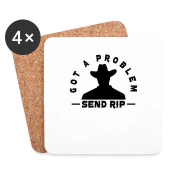 Habe Ein Problem Sende Rip - Cowboy - Untersetzer (4er-Set) - Weiß - Vorne