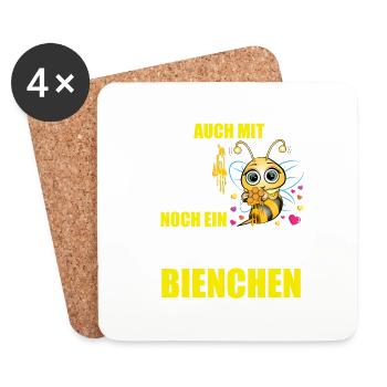 70 Geburtstag Frauen Geschenk lustig Biene Imker - Untersetzer (4er-Set) - Weiß - Vorne