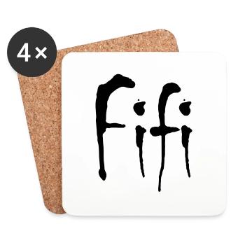 Fifi - Dessous de verre (lot de 4) - blanc - Devant