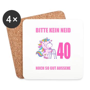 40 Jahre verheiratet lustig 40. Hochzeitstag - Untersetzer (4er-Set) - Weiß - Vorne