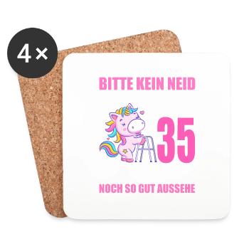 35 Jahre verheiratet lustig 35. Hochzeitstag - Untersetzer (4er-Set) - Weiß - Vorne