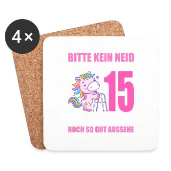 15 Jahre verheiratet lustig 15. Hochzeitstag - Untersetzer (4er-Set) - Weiß - Vorne
