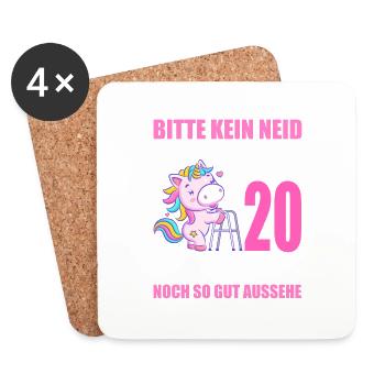 20 Jahre verheiratet lustig 20. Hochzeitstag - Untersetzer (4er-Set) - Weiß - Vorne