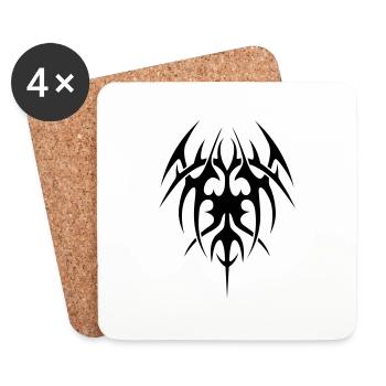 Tribal - Dessous de verre (lot de 4) - blanc - Devant