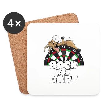 Darten Spiel Dartscheibe Bock auf Dart Dartspieler - Untersetzer (4er-Set) - Weiß - Vorne