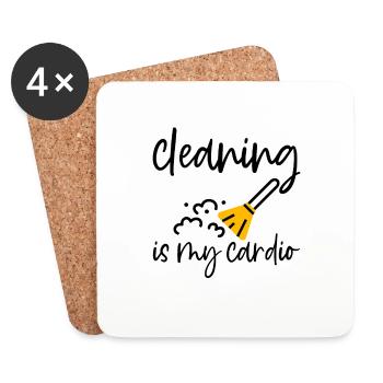 Cleaning Is My Cardio 4 - Coasters (set of 4) - white - Front