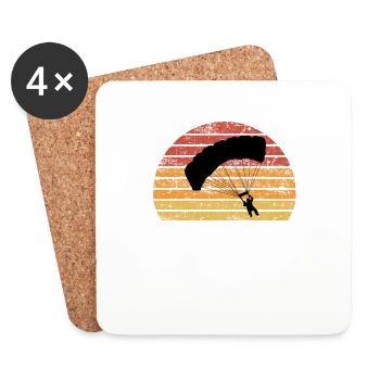 Fin de la zone de confort Jump Parachute - Dessous de verre (lot de 4) - blanc - Devant