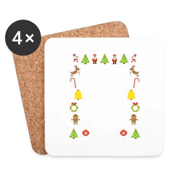 Trop chaud pour les pulls de Noël laids Drôles de Noël - Dessous de verre (lot de 4) - blanc - Devant