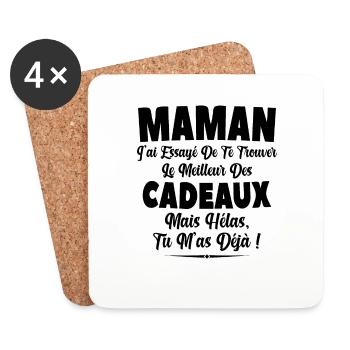 Maman J'ai Essayé De Trouver Le Meilleur Cadeau - Dessous de verre (lot de 4) - blanc - Devant