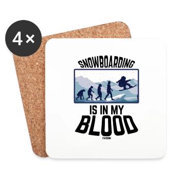 Snowboarding Is In My Blood - Untersetzer (4er-Set) - Weiß - Vorne