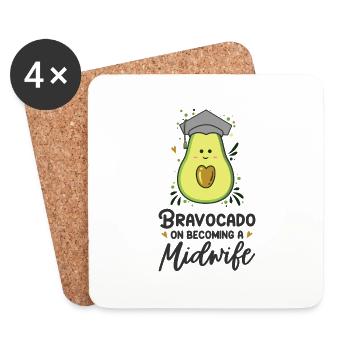 Bravocado pour devenir sage-femme sage-femme - Dessous de verre (lot de 4) - blanc - Devant