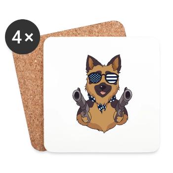 Deutscher Schäferhund American Military Dogs - Untersetzer (4er-Set) - Weiß - Vorne
