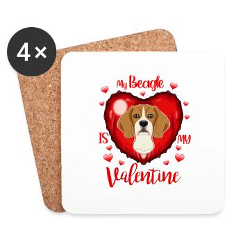 My Beagle Is My Valentine I Beagle - Coasters (set of 4) - white - Front