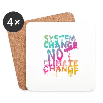 Changement de système - pas changement climatique - Dessous de verre (lot de 4) - blanc - Devant